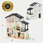 Modern Wooden Dollhouse For Kids  3-story Doll House With 40 Furniture Accessori