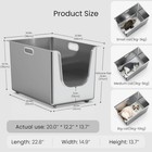 Xl Metal Cat Litter Box With Wheels 13 7  High Sides Low Entry Big Multiple Cats