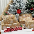 Christmas Wrapping Paper Roll  Vintage Brown Kraft Gift Wrapping Paper  Snowf   
