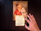 December 1942 Calendar Boy W  Dog Beautiful Design