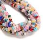 Mixed Gemstone Smooth Rondelle Beads Size 5x8mm 15 5   Strand