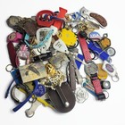 4 35 Lb Vintage Estate Junk Drawer Lot Keychains Knives Pins Keys Watches Untest