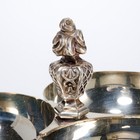 Christofle France Silver Plated Flame Finial 3 Part Bowl Condiment Nut Server