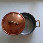 Vintage Solid Copper Pot With Lid Brass Handles Cookware Made In France 