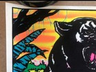 Panther Vintage Blacklight Poster 1970s Jungle Cat Velvet Flocked Black Light