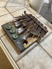 Vintage Handmade Wood   Metal Kalimba Thumb Piano W  Metal Tines