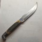 Queen Steel Vintage Hunting Fixed Blade Knife Stag Handle Steel Blade Full Tang
