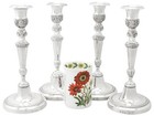 Antique Set Of Four Spanish Sterling Silver Candlesticks - French Empire Style