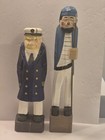 Vtg Hand Carved Large Wooden Folk Art Sea Ship Captain   Fisherman 18  22  Tall