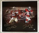Joe Montana   Jerry Rice Dual Signed 24x28 Canvas Print Autographed Bas Itp