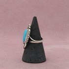 Navajo Sterling Silver Vintage Braided Turquoise Feathers Ring Size 5 75