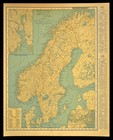 Antique Map Of Norway Map Of Sweden Wall Art Scandinavia Original Vintage