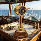 Solid Brass Ship Telegraph With Wooden Base  Vintage Nautical Engine Room Telegr
