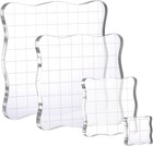 4 Pieces Stamp Blocks With Grid And Grip  Acrylic Clear Stamping Blocks Set E   