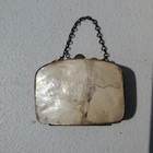 Antique Mother Of Pearl Coin Purse 2 1 4    X 1 3 4  Multiple Pockets 