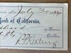 1884 Agency Of The Bank Of California Virginia City Nevada Nv Bank Check Keating