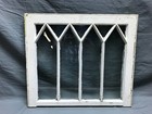 Antique Mission 9 Lite Peaked Glass Window Sash Shabby White 21x24 Vtg 1296-23b