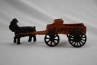 Vintage Cast Iron Goat Drawn Express Cart Toy     Antique Style Painted Wagon