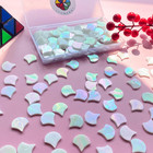 3 4  Iridescent Fanshape Glass Mosaic Tiles For Crafts  170 Pieces Stained Glass