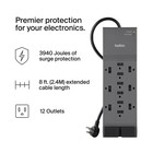 Belkin 12 Outlet Surge Protector Power Strip W  12 Ac Outlets   8ft Flat Plug Ul