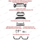 For Rav4 2019-24 Front Bumper upper Lower Grilles fog Light fender Trims support