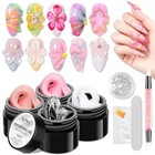 3d Nail Gel Sculpting Gel For Nails Art  4pcs Solid Clear  white  nude  pink