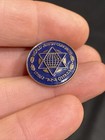 The World Jewish Congress Hebrew Lapel Pin Star Of David Globe Vtg Blue Enameled