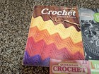 Lot Of Vintage Crochet Books And Hooks