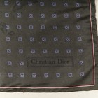 Vintage Christian Dior Mens Silk Pocket Square Scarf Gray Geometric Italy 18 