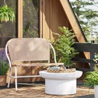 Suffield Wicker Patio Bench With Back - Threshold  Steel Frame Rust  