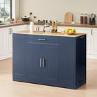 53   Modern Kitchen Island Wood Storage Cabinet With Drawers  tilt Out Trash Can