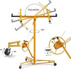 11ft 150lbs Heavy Duty Drywall Lift Sheetrock Hoist Holder Rolling Wheels 360  
