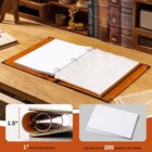 Leather 3 Ring Binder Fits 8 5 x11  Letter Size Paper  1 Inch Round Ring Bind   
