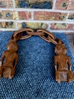 Vintage Folk Art Hand Carved Wooden Marriage  Chain 34  