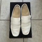 Vtg Nos Florsheim Broadmoor White Leather Loafers Moccasin 7 5d 1970s Deadstock
