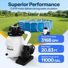 12   Sand Filter Pump 3168gph 0 4hp Above Ground Pool Filter System 6-way Timer