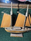 Vintage Wooden Model Schooner Shenandoah With Chain Rigging