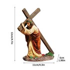 Jesus Carrying Cross Statue Religious Jesus Statues Resin Jesus Figurine Decor