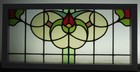 Old English Leaded Stained Glass Window Colorful Floraltransom 35 5  X 17 5 