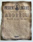 Farewell Address By President Abraham Lincoln Historical Document Usa Replica