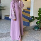 Embroidery Open Kimono Cardigan Muslim Maxi Dress Women Abaya Kaftan Dubai Robe