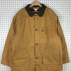 Ll Bean Chore Jacket Men s Xxl Brown Tan Corduroy Collar Wool Plaid Lined 90s