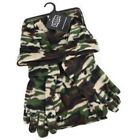 New Women   s Camo Fleece Winter Beanie Hat  Gloves    Scarf 3-pc Matching Set Nip