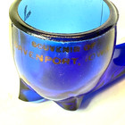 Davenport  Ia Iowa Antique Blue Depression Glass Souvenir Trinket Pipe