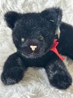 Vintage Russ Midnight Black Realistic Laying Kitty Cat Plush W  Tags Halloween