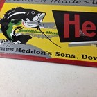 Vintage Heddon Fishing Lures Porcelain Sign - Fish Tackle Bait Shop Advertising