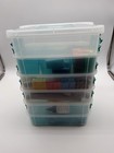 Mixed Lot Of Multi Colored Polymer Clay  With Tools  Accessories   Container New