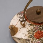 Japanese Satsuma Miniature Teapot Kozan Signed Antique Meiji Peony Damage  h