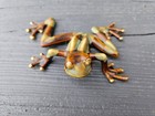 Golden Pond Collection Brown Green Tree Frog Figurine Gold Trim Glazed Ceramic