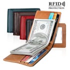 Slim Wallet With Money Clip Rfid Blocking Bifold Wallet Mens Leather Card Holder